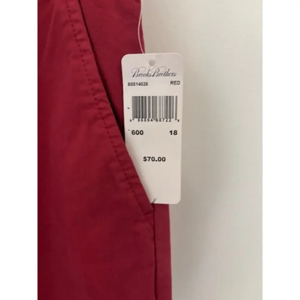 Brooks Brothers Pants Chinos Boys Size 18 Red 100% Cotton Preppy NWT NEW